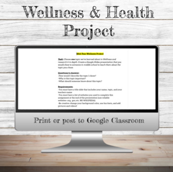 Preview of Wellness & Health Project | Midterm/Final Project | Review | Assessment 