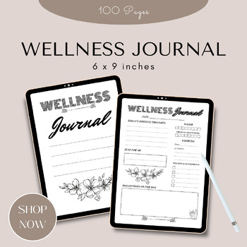 Preview of Wellness Journal / Editable Canva Template