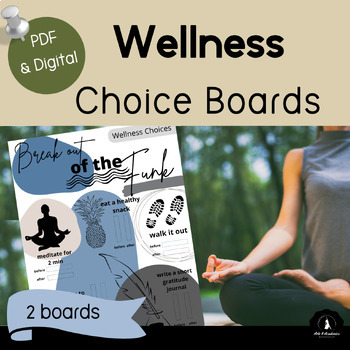 Preview of Wellness SEL Choice Boards DIGITAL and PRINTABLE