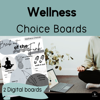 Preview of Wellness SEL Choice Boards DIGITAL for 7-8 & 9-12 Junior and High School