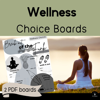 Preview of Wellness SEL Choice Boards PRINTABLE