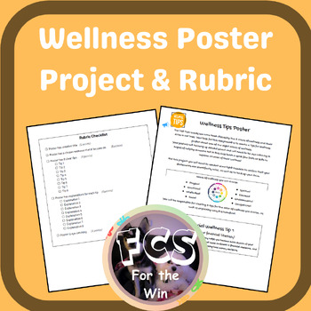 Preview of Wellness Tips Poster Project & Rubric - Health & Wellness