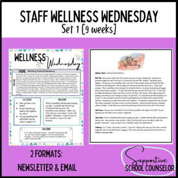 Preview of Wellness Wednesday Staff Support Set 1 