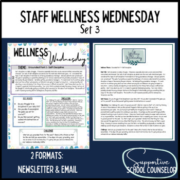 Preview of Wellness Wednesday Staff Support Set 3 