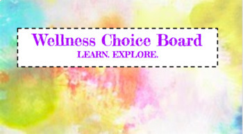 Preview of Wellness Wheel Choice Board 