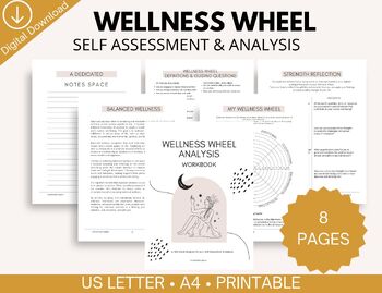 Preview of Wellness Wheel Worksheet a Comprehensive Health Education Lesson Plan