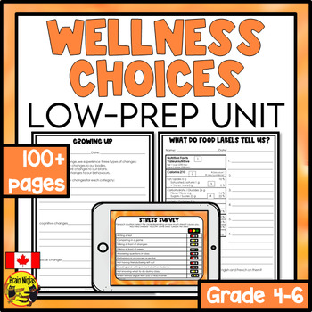 Preview of Wellness and Healthy Choices Unit | Nutrition Stress Sleep Hygiene Addictions