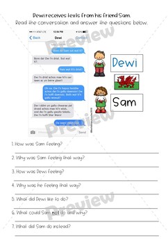 Preview of Welsh Text Message Comprehension - Year 2/3