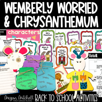 Preview of Wemberly Worried and Chrysanthemum Back to School Activities First Day Beginning