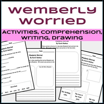 Preview of Wemberly Worried by Kevin Henkes Back to School and SEL Digital Activities 