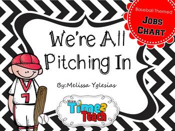 Preview of We're All Pitching In {Baseball Themed EDITABLE Jobs Chart}