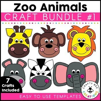 Preview of Zoo Crafts Zoo Animals Jungle Theme Activities Bulletin Board Art Field Trip