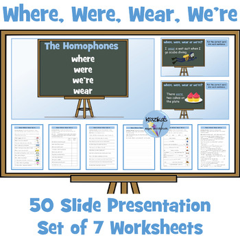 Preview of Were Wear Where We're Homophones