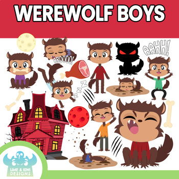 Preview of Werewolf Boys Clipart (Lime and Kiwi Designs)