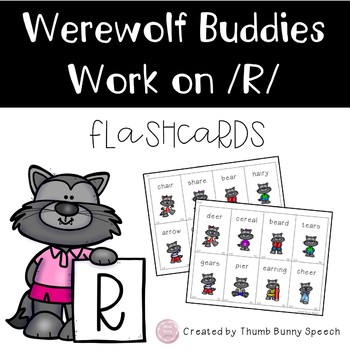 Preview of Werewolf Buddies Work on /R/ Freebie - Flashcards for all /r/ variations