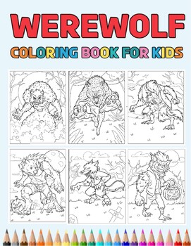 Preview of Werewolf Coloring Pages For Kids  (PDF Printables)