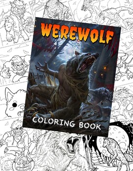 Preview of Werewolf Coloring Pages (PDF Printables)