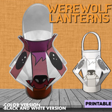 Werewolf Lantern Craft, Printable Letter W Craft, Hallowee