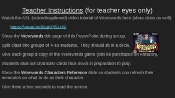 Preview of Werewords - ASL Teacher Reference