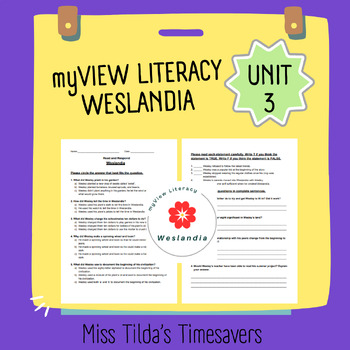 Preview of Weslandia - Read and Respond myView Literacy 4