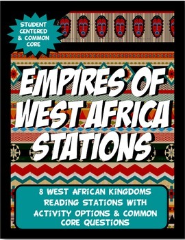 Preview of West Africa Empires Stations Ghana, Mali, Songhai, Worksheet Graphic Organizer