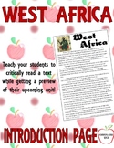West Africa Introduction Page Interactive Notebook Insert