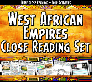 Preview of West African Empires Ghana, Mali, Songhai Close Reading & Activity Set Worksheet