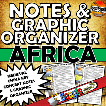 Preview of West African Empires Ghana, Mali, Songhai One Pager Notes and Graphic Organizer