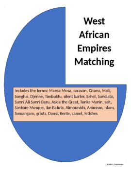 Preview of West African Empires Matching