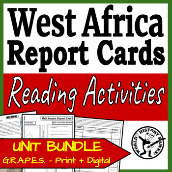 Preview of Medieval West African Empires & Kingdoms Report Card Unit Reading Passages