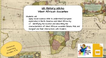 Preview of West African Empires/Societies- US History USI.4c - Distance Learning
