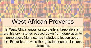 Preview of West African Proverbs Discussion Slides