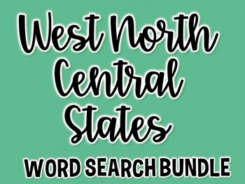 Preview of West North Central United States Word Search Bundle