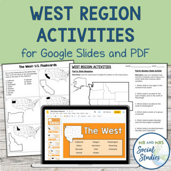 Preview of West Region Activities | 5 Regions of the United States