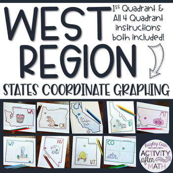Preview of West Region STATES Coordinate Graphing Pictures BUNDLE
