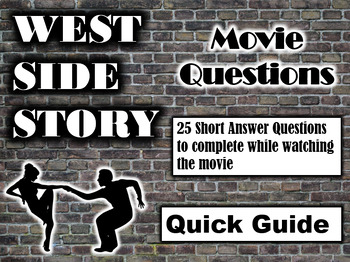 Preview of West Side Story (2021) - 25 Movie Questions with Answer Key (Quick Guide)