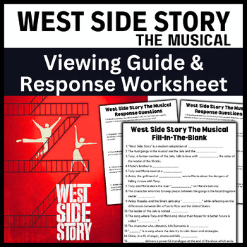 Preview of West Side Story Musical: Fill In The Blank Viewing Guide & Response Worksheet