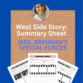 Preview of West Side Story Unit: Summary Sheet