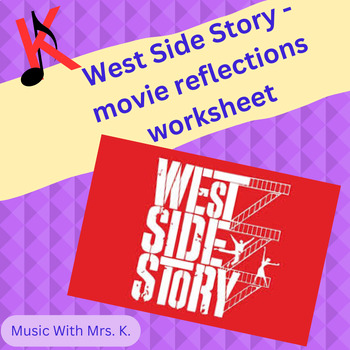 Preview of West Side Story - movie reflection questions worksheet