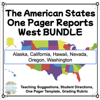 Preview of West United States of America One Pager Projects | Geography Activities