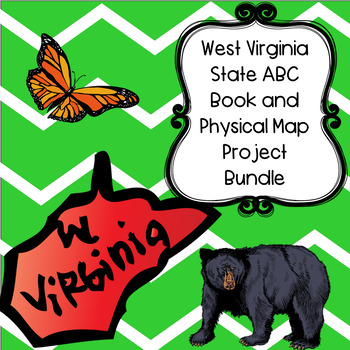 Preview of West Virginia Bundle--West Virginia ABC Book and Physical Map Research Project