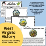 West Virginia History- Set of 4 Reading Passages and Quest