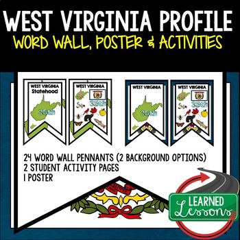 Preview of West Virginia History Word Wall, State Profile, West Virginia Activities Posters