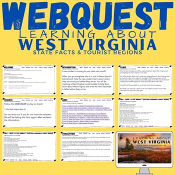 Preview of West Virginia Knowledge & Tourist Regions WebQuest