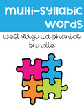 West Virginia Phonics Multi-syllable Words Bundle