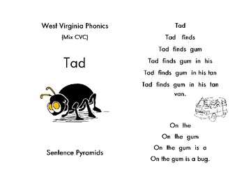 West Virginia Phonics Sentence Pyramids 3 Mixed CVC Passages TPT   Original 8861081 1 