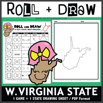 Preview of West Virginia Roll and Draw Silly State Game NO PREP Drawing Activity