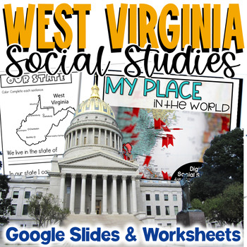 Preview of West Virginia Social Studies | Me on the Map | City, County, State, Country, Con