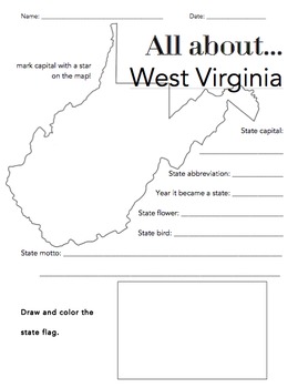 West Virginia State Facts Worksheet: Elementary Version by The Wright