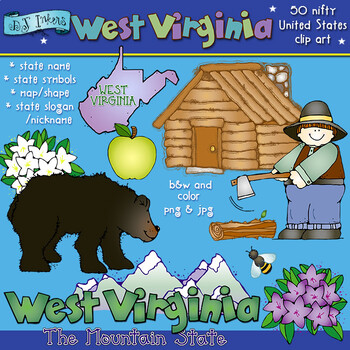 Preview of West Virginia State Symbols Clip Art Download